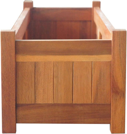 Trellis Trellis Flower box, Trellis with planter for garden, terrace and balcony! Garden raised beds 2 pieces acacia wood 100x30x25cm - QUORE