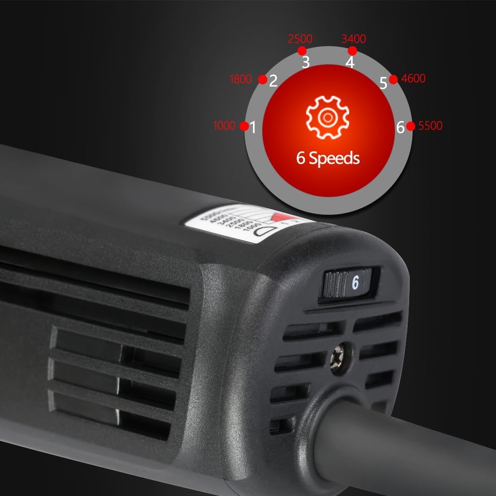 Mini-polijstmachine, SPTA, 780 W, polijstmachine met 6 variabele snelheden, zijhandgreep, 25/50/80 mm polijstschijf/polijstspons/wollen schijf/schuurpapier voor het polijsten van auto's, meubels - HROMPS3AC