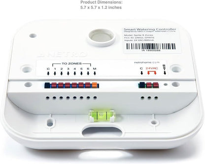 Netro Smart 6-Zone WiFi Sprinkler Controller, Weerbewust, Afstandsbediening, Compatibel met Alexa