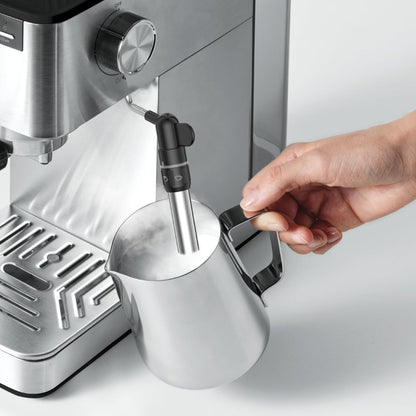 Polti Coffea P10S Handmatig koffiezetapparaat voor espresso en cappuccino, compatibel met gemalen koffie en E.S.E-pads, 44 mm, steamymilk voor het opschuimen van melk, afneembare tank van 1,3 l,