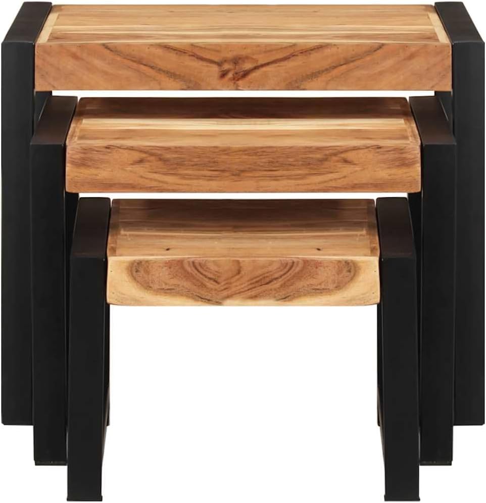 vidaXL Table set 3 pcs solid wood