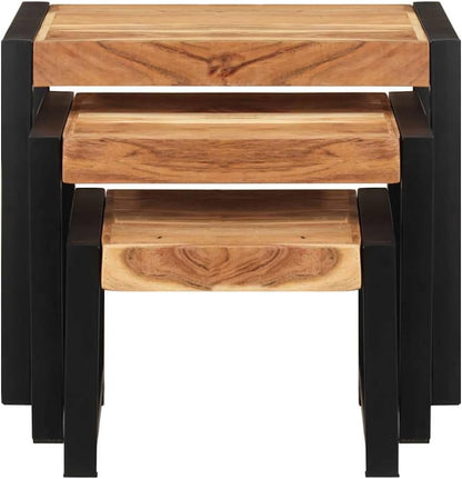 vidaXL Table set 3 pcs solid wood