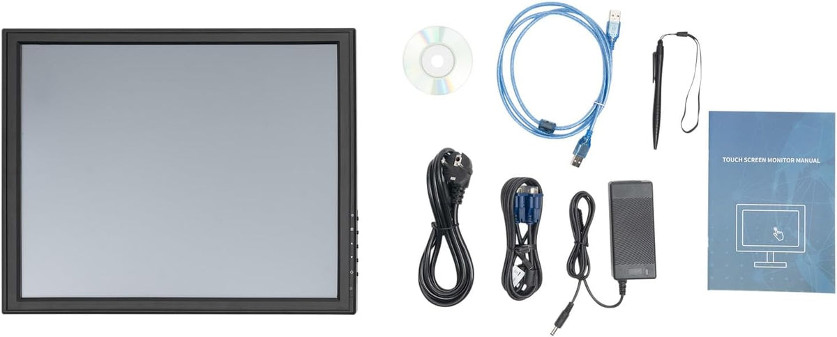 Portable monitor | mobile monitor | touchscreen | 17 inch touchscreen monitor | 1280x1024 resolution | resistive 4-wire | USB/VGA connection | For POS/cash register/hospitality | incl. pen & power - QUORE
