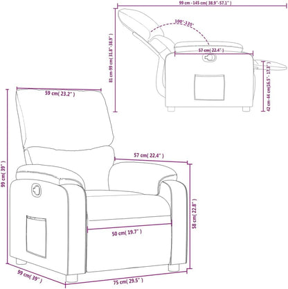 vidaXL Tilting Chair, Recliner Chair with Footrest, Seat with Backrest and Armrests, Living Room, Modern, Cream