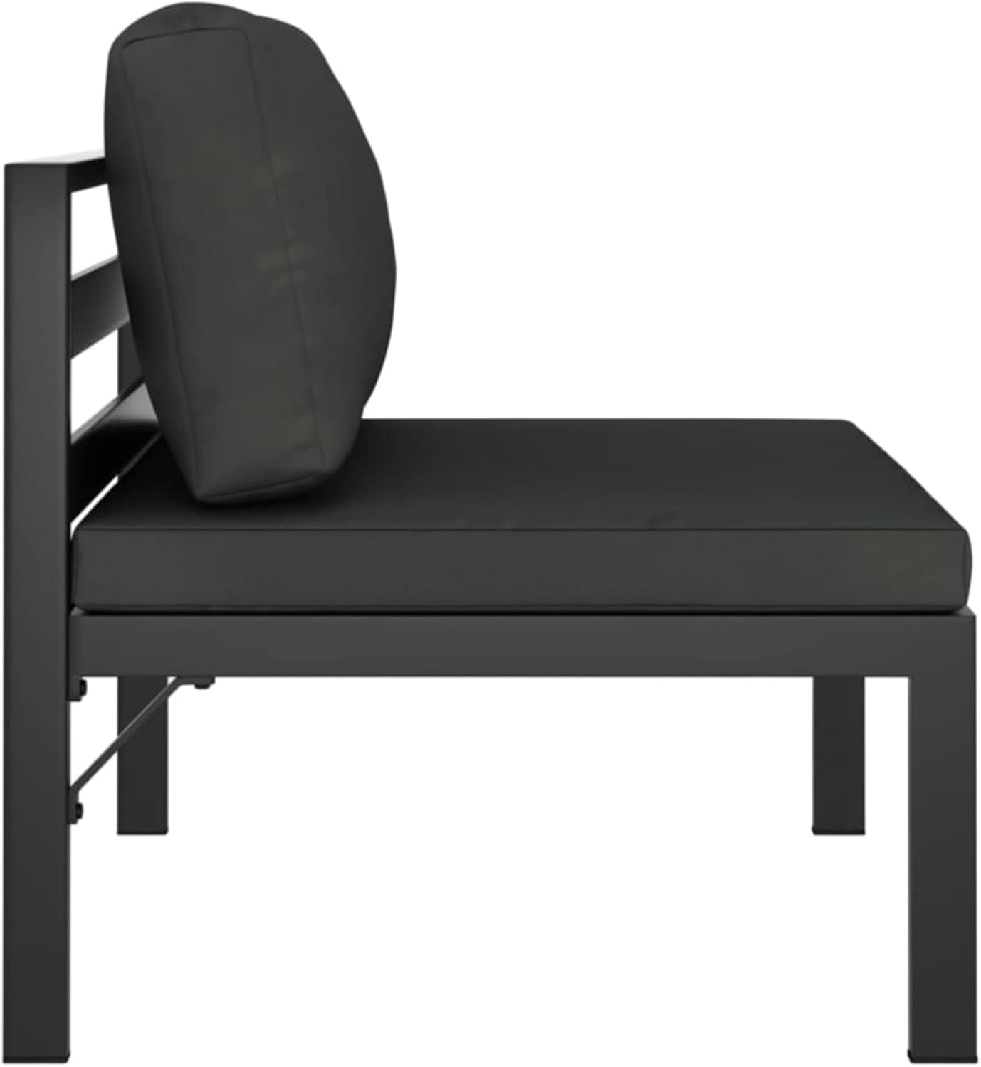 LAPOOH 3-Piece Garden Bench Set with Cushions Made of Aluminium, Anthracite, Garden Lounge, Outdoor Lounge Set, Garden Furniture 318307 - QUORE