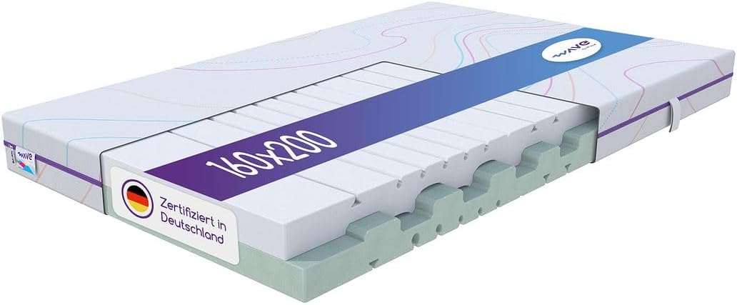 Koudschuimmatras – Comfortmatras – 7-Zones Matras – Orthopedisch Matras – Ademend Matras – 160 x 200 x 18 cm – Tweezijdig Gebruik – Hoogwaardig Elastisch Koudschuim