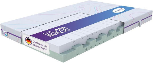 Koudschuimmatras – Comfortmatras – 7-Zones Matras – Orthopedisch Matras – Ademend Matras – 160 x 200 x 18 cm – Tweezijdig Gebruik – Hoogwaardig Elastisch Koudschuim