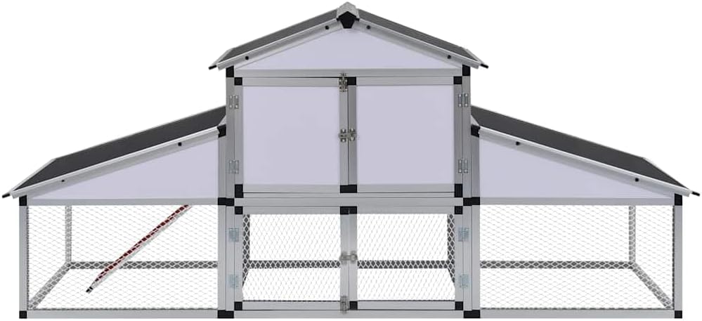 Kippenren – Kippenhok – Hennenren – Kippenkooi – Nachthok – Aluminium Frame – Ruim Met Legnest En Uitschuifbare Lade