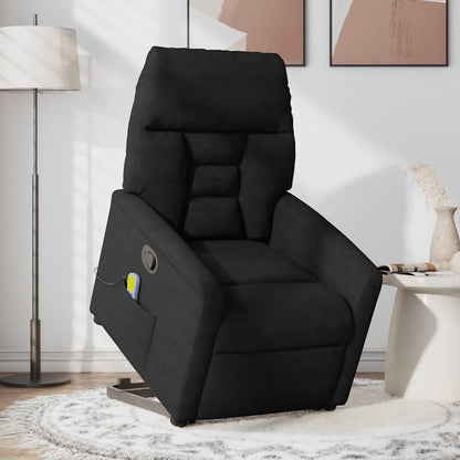 vidaXL Stand up massage chair adjustable microfibre fabric black