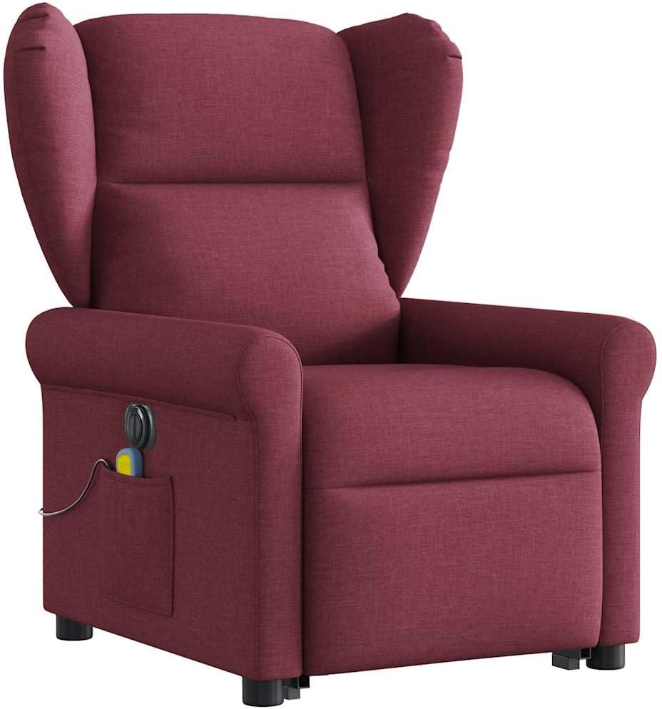 Elektrische Relaxfauteuil – Elektrische Relaxstoel – Opsta Fauteuil – Massage Fauteuil – TV Stoel – Elektrische Kantelfunctie – Vibratiemassage – Wijnrood Stof