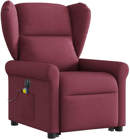 Elektrische Relaxfauteuil – Elektrische Relaxstoel – Opsta Fauteuil – Massage Fauteuil – TV Stoel – Elektrische Kantelfunctie – Vibratiemassage – Wijnrood Stof