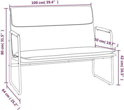 vidaXL Bankje 100x64x80 cm kunstleer zwart, bank, zitbank, halbankje, zitbankje, halbank, eetbank, eetbankje, loungebank, loungebankje, tweezitsbankje