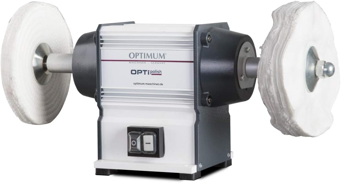 Optimum polijstmachine OPTIpolish GU 20P (voor metaal, onderhoudsvrije motor 0,6 kW, 2 x polijstschijven), 3101540