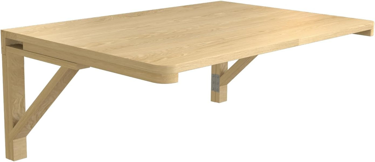 WSSF- Opvouwbare Muurmontage Tafel van Massief Hout - Eettafel, Computer Bureau, Leren en Studie Tafel - Wandmontage - Grootte Optioneel (Maat: 7550cm)