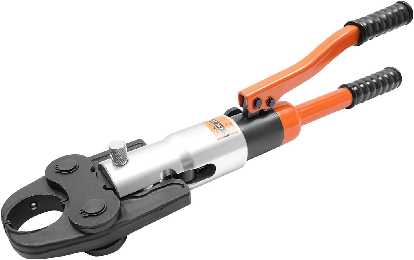 OUKANING Hydraulic Crimping Tool 10T with 360° Rotating Head and Interchangeable Shapes (TH/U/V/M Series), for Aluminium Plastic, PEX, Copper Tubes, Ergonomic, Oilproof (V12, V15, V18, V22, V28) - QUORE