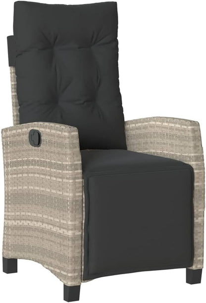Gecheer Garden Chair Footrest Light Grey Poly Rattan Garden Chair Outdoor Rattan Chair Garden Chair Garden Chair Rattan Chair - QUORE