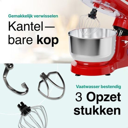 Keukenmachine – Keukenrobot – Keukenmixer – Foodprocessor – Mixer – 2000W Vermogen – 6,2L RVS Mengkom