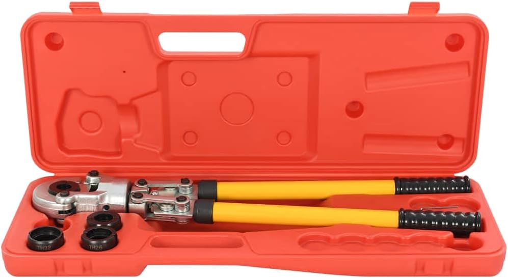 Hydraulische Pers- En Striptang – Krimptang – Wurgtang – Kabelschoentang – V-Vormige Tang – 60 kN Perskracht – 360° Draaibare Kop