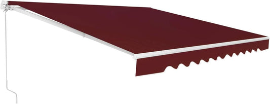FANTASK Luifel 5-35° hoek instelbaar, zonnescherm met een lange zwengel, UPF50+ terrasparasol 300 x 250 cm (wijnrood)