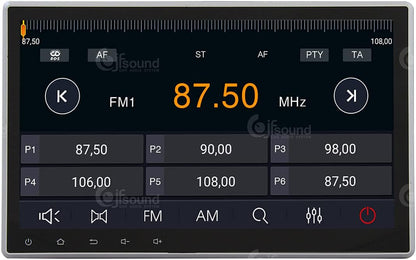 Universeel autoradio 1DIN Android GPS Bluetooth WiFi Dab USB Full HD Touchscreen Display 10.1" Easyconnect Processor 8core Stembediening