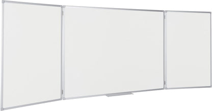 Bi-Office Earth Trio - whiteboard klaptafel met 3 whiteboards, magnetische geëmailleerde oppervlakken, 90 x 60/180 x 60 cm