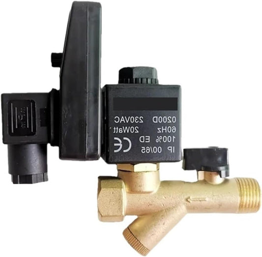 Automatisch Afvoerventiel – Elektronisch Ventiel – Solenoid Ventiel – Luchtcompressor Klep – Condensafvoer Ventiel – G1/2 Inch Aansluiting – Timercontroller – 24 V/110 V/220 V Varianten