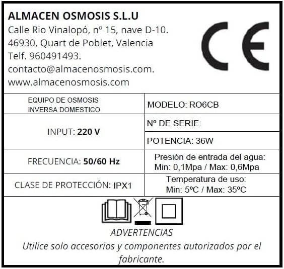 Omgekeerde osmose-installaties - osmose-set met 6 niveaus, inhoud 5 l, incl. 50 GPD Vontron membraan, pomp en filter Nature Water Professionals