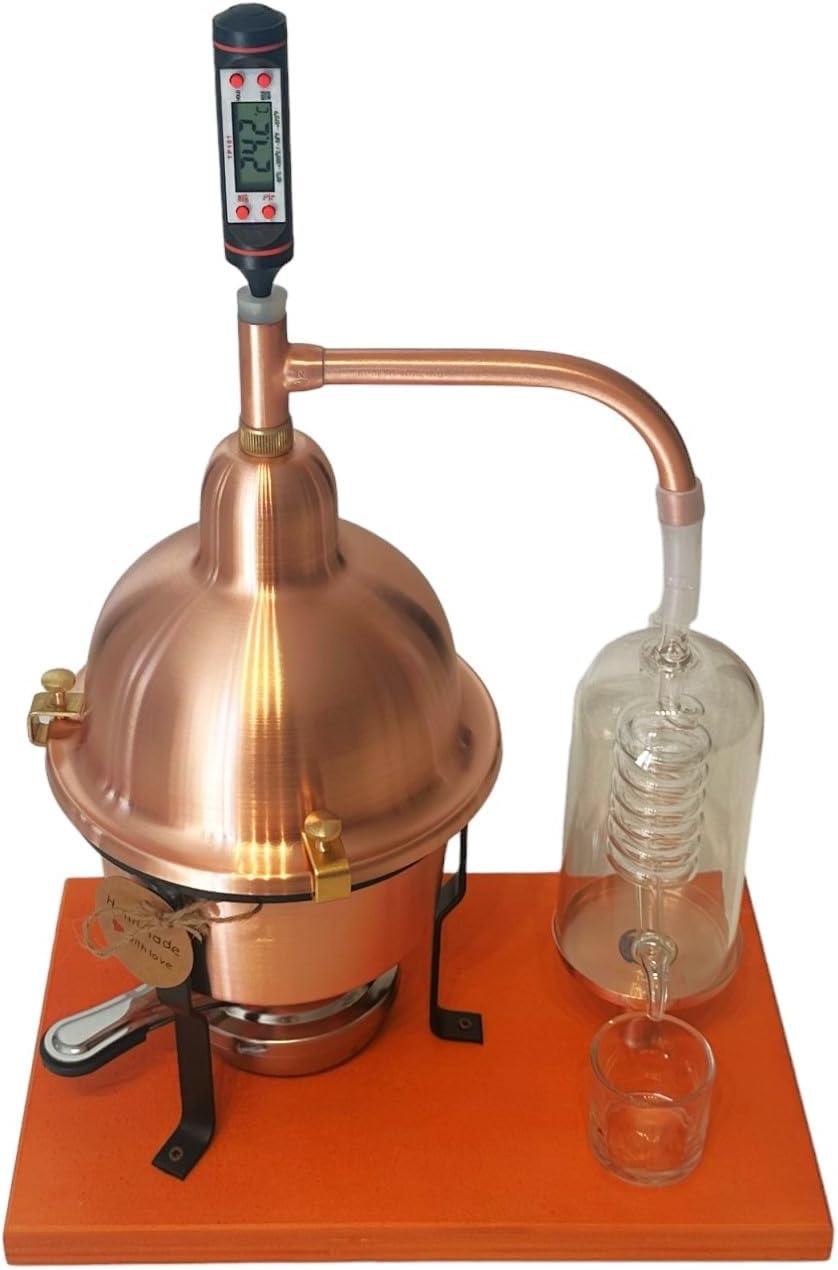 Distiller for copper essential oils, with glass condensing column - QUORE