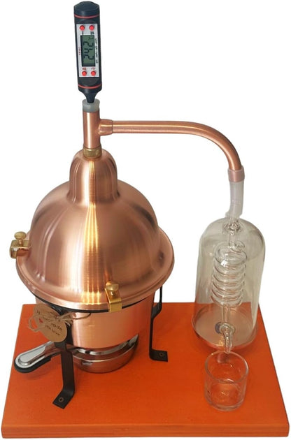 Distiller for copper essential oils, with glass condensing column - QUORE