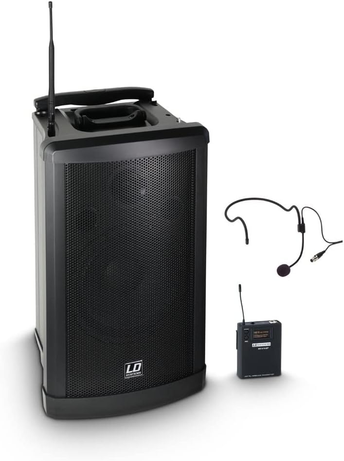 Mobiele PA Luidspreker Met Headset 584-607 MHz – Mobiele Geluidsinstallatie – Draagbare Geluidsoplossing – PA Speaker – Geluidssysteem – Geïntegreerde Accu – CD/MP3/USB/SD-Speler