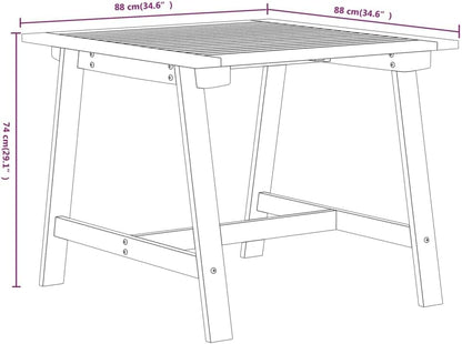 3-delige tuin-eetgroep massief hout acacia loungeset terrasmeubels voor tuin, terras, balkon - QUORE
