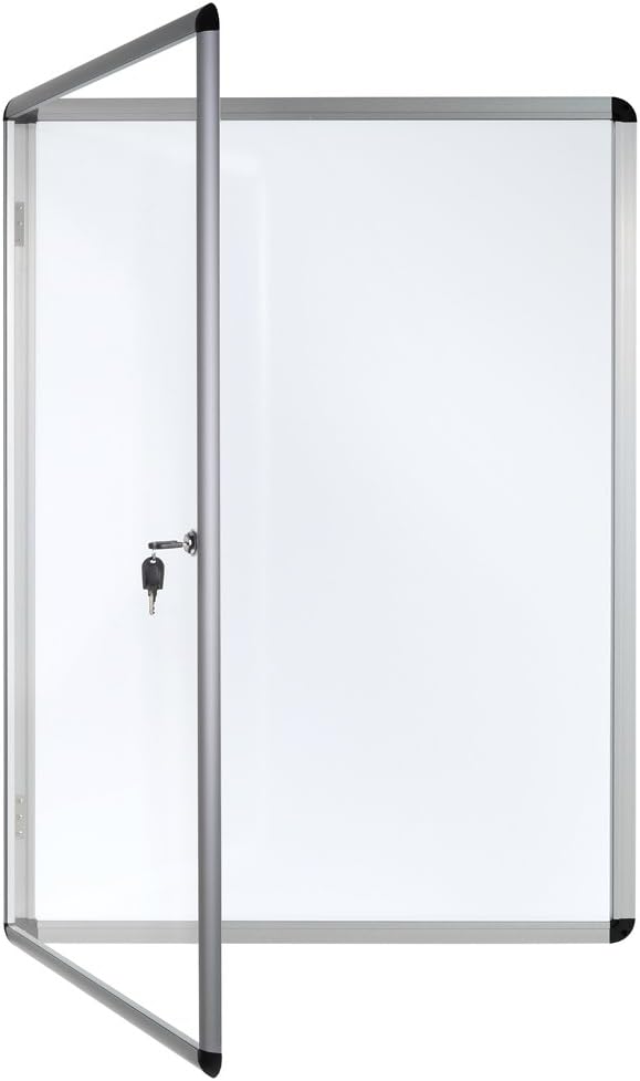 Bi-Office Magnetische vitrine Enclore, gelakt stalen oppervlak, acryl deur, aluminium frame, 72 x 67,4 cm (6X A4), wit
