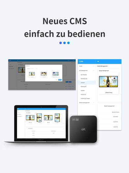 Digitale signage speler – Reclamespeler – Advertentiespeler – Mediaplayer – Videospeler – USB autoplay & CMS beheer – 4K 60 fps zonder abonnement