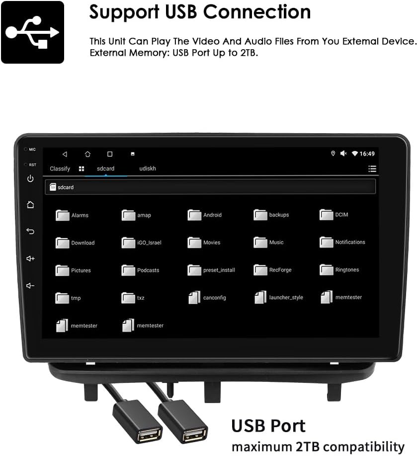 Ossuret Autoradio voor Opel Corsa D (2007-2012), 9 Inch Android 13 Aanraakscherm 2+32GB GPS Navigatie met Carplay Android Auto WiFi Bluetooth Stuurwielbediening DSP USB TPMS OBD2