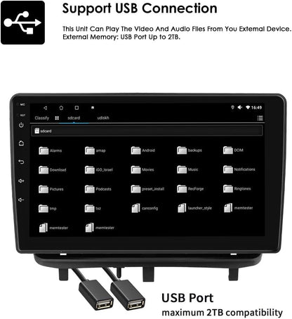Ossuret Autoradio voor Opel Corsa D (2007-2012), 9 Inch Android 13 Aanraakscherm 2+32GB GPS Navigatie met Carplay Android Auto WiFi Bluetooth Stuurwielbediening DSP USB TPMS OBD2