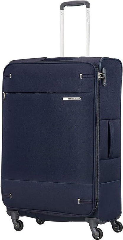 Samsonite Base Boost - Zachte bagagekoffer van 78 cm groot, trolleykoffer met 4 wielen, TSA-slot, licht en uitbreidbaar, 105 l, Blauw (Navy Blue)