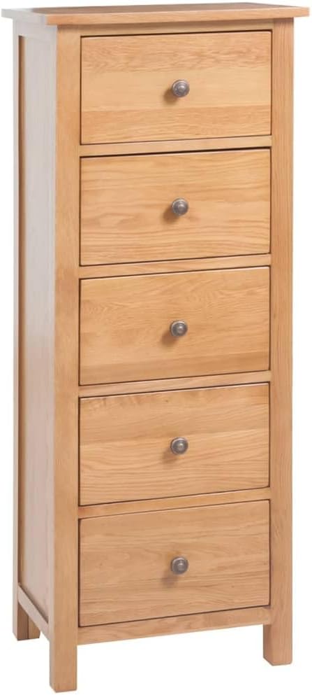 vidaXL Chest of drawers high 45x32x110 cm solid oak