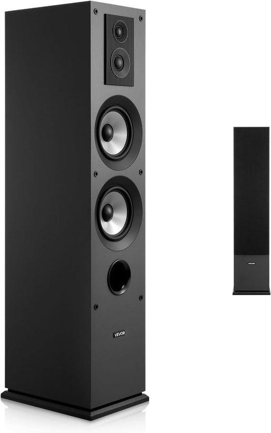 Staande 3-Weg luidspreker (1 stuk) – Torenluidspreker – Vloerstaande speaker – Vloerspeaker – HiFi speaker – MDF-Behuizing – 145 W piekvermogen