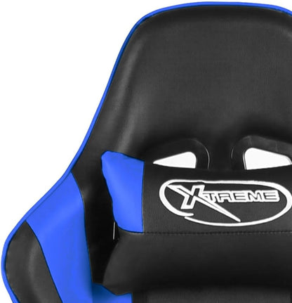 Gamingstoel – Gamestoel – Bureaustoel – Draaistoel – Zwarte Blauw Design – Ergonomisch Met Nek- En Rugkussens – Verstelbare Hoogte En Rugleuning