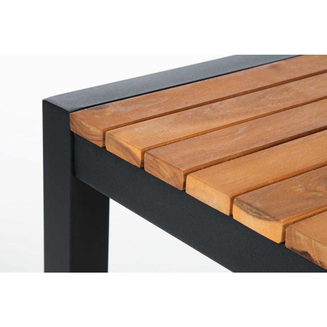 Bolero Vierkant Staal en Acacia Bar Tafel 600mm, DS155