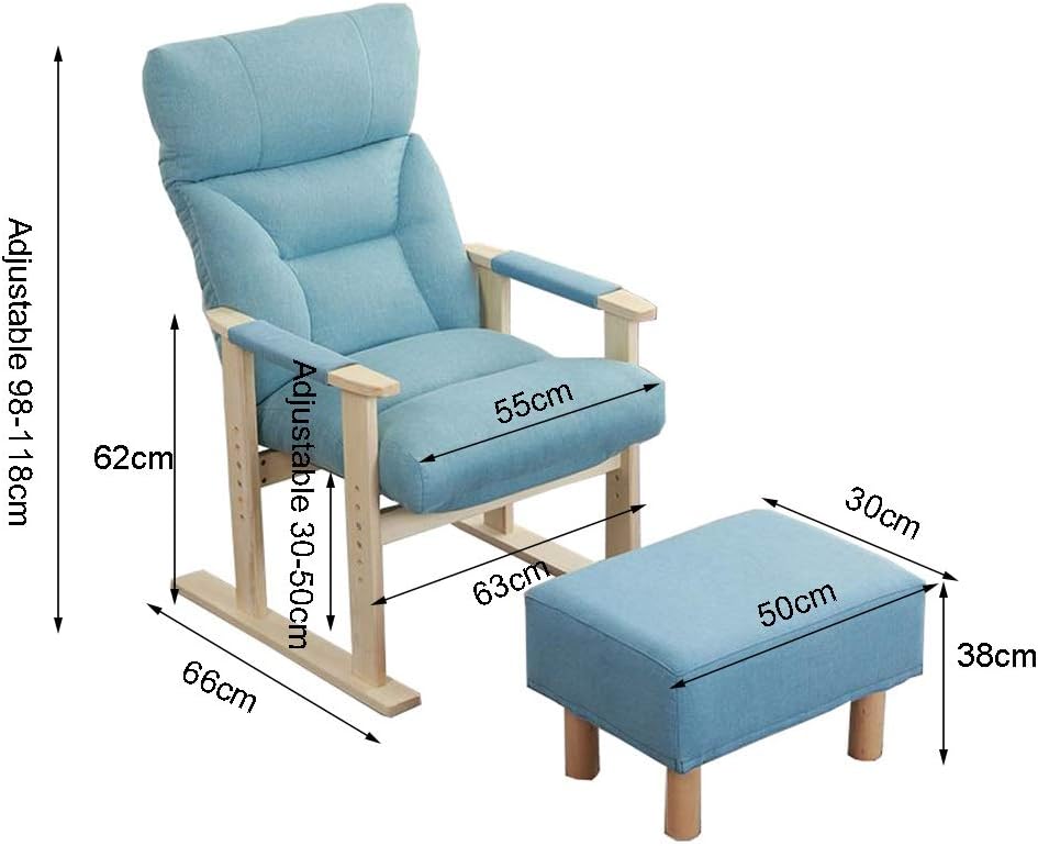 Loungestoel – Fauteuil – Relaxstoel – Tuinstoel – Balkonstoel – Verstelbare Rugleuning – Massief Houten Frame – Traagschuim Kussen – Ergonomisch Ontwerp