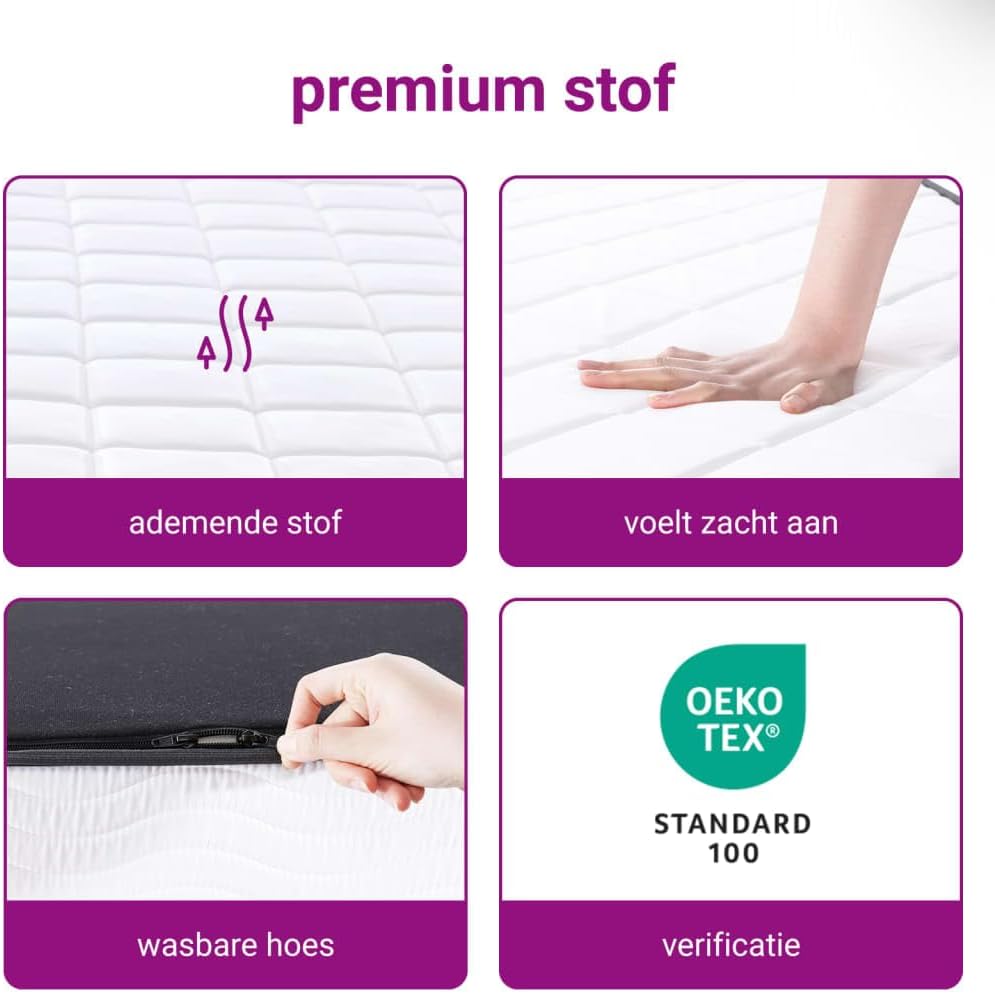 vidaXL Schuimmatras middelzacht 200x200 cm, tweepersoonsmatras, tweepersoons matras, matras schuimrubber, foam matras, matras schuim