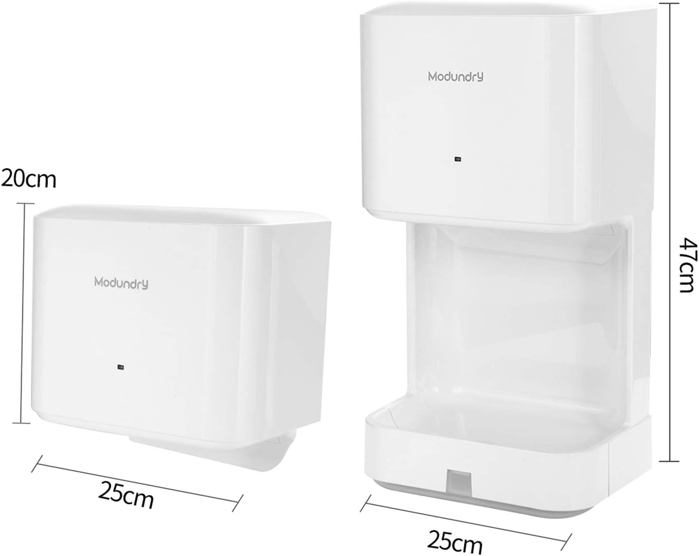 Automatische Handdroger – Elektrische Handdroger – Sneldroger – Contactloze Handdroger – Wanddroger – Hoge Snelheid 90 m/s – Ingebouwde Afvoertank Wit