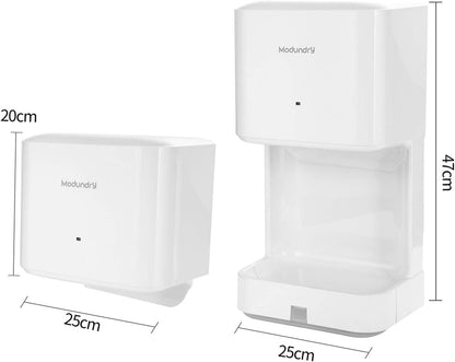 Automatische Handdroger – Elektrische Handdroger – Sneldroger – Contactloze Handdroger – Wanddroger – Hoge Snelheid 90 m/s – Ingebouwde Afvoertank Wit