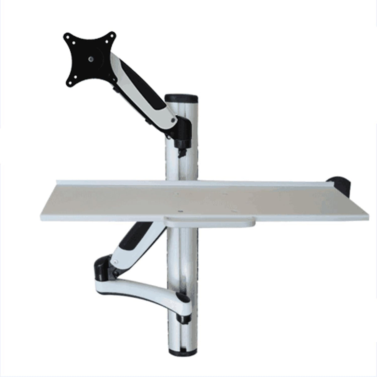HFTEK FY02WS Monitorhouder, wandhouder voor schermen van 13 tot 34 inch met VESA75 / 100 - toetsenbordhouder met gasveer arm