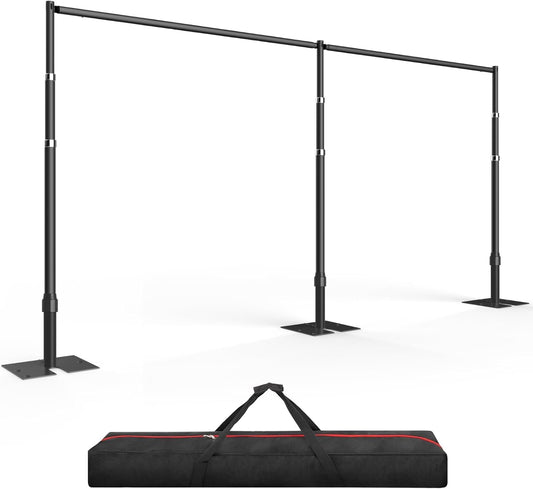 EMART Fotografie Achtergrondstand Heavy Duty 3x6M, Kruisbalk en Draperieën Achtergrondstelsel, Aanpasbaar Metaalraam met Vlakke Basis voor Bruiloften, Verjaardagsfeesten en Decoraties - Zwart