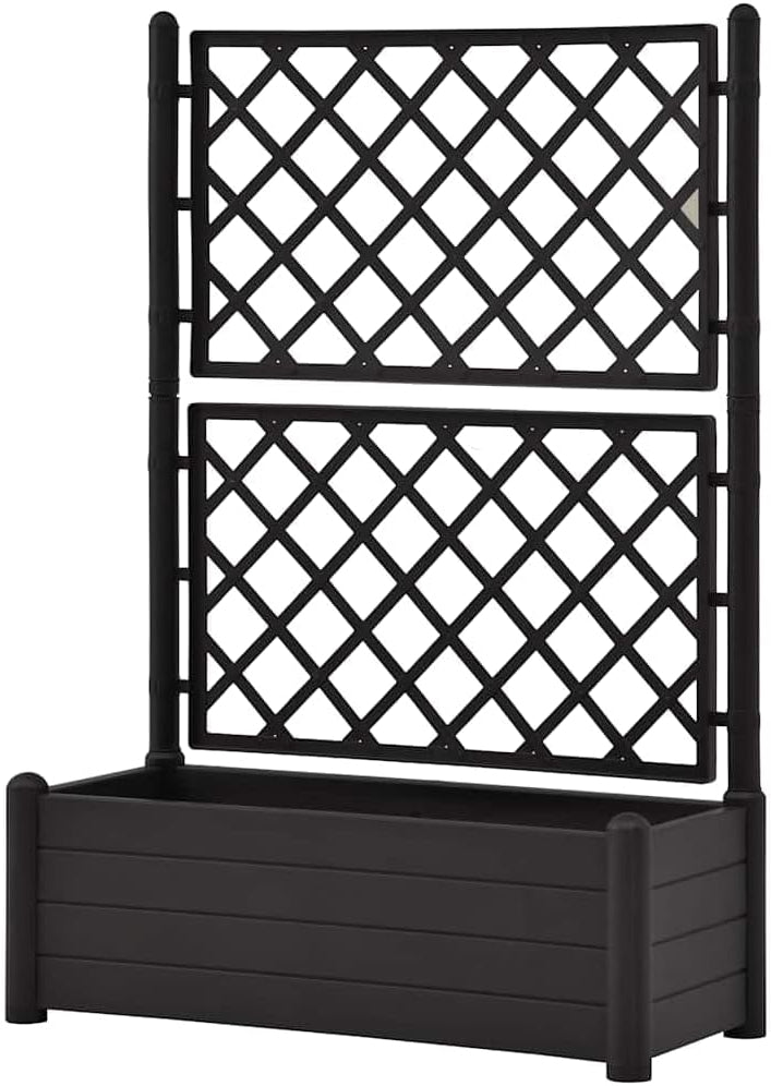 vidaXL Planter with trellis 100x43x142 cm PP anthracite - QUORE