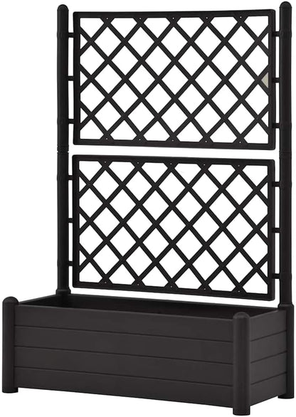 vidaXL Planter with trellis 100x43x142 cm PP anthracite - QUORE