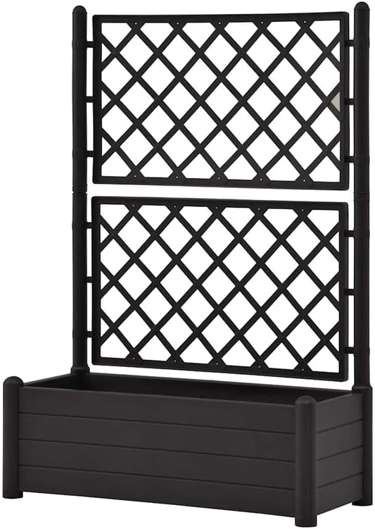 vidaXL Planter with trellis 100x43x142 cm PP anthracite - QUORE