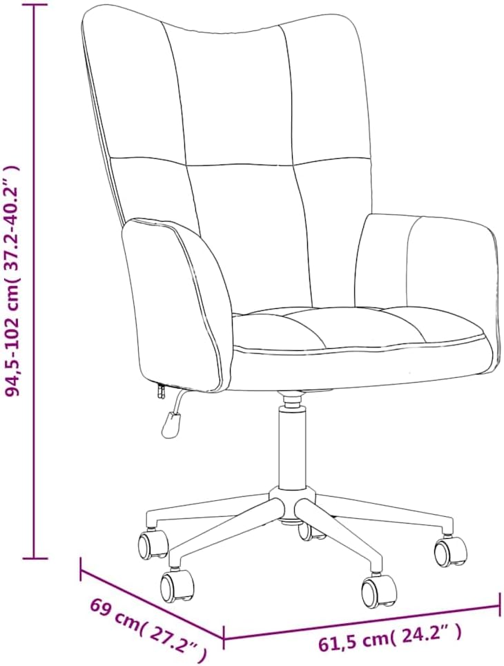 Relaxstoel Zwart Fluweel – Relaxstoel Met Armleuningen – Loungestoel – Televisiestoel – Oorfauteuil – 360 Graden Draaibaar – Verstelbare Zithoogte